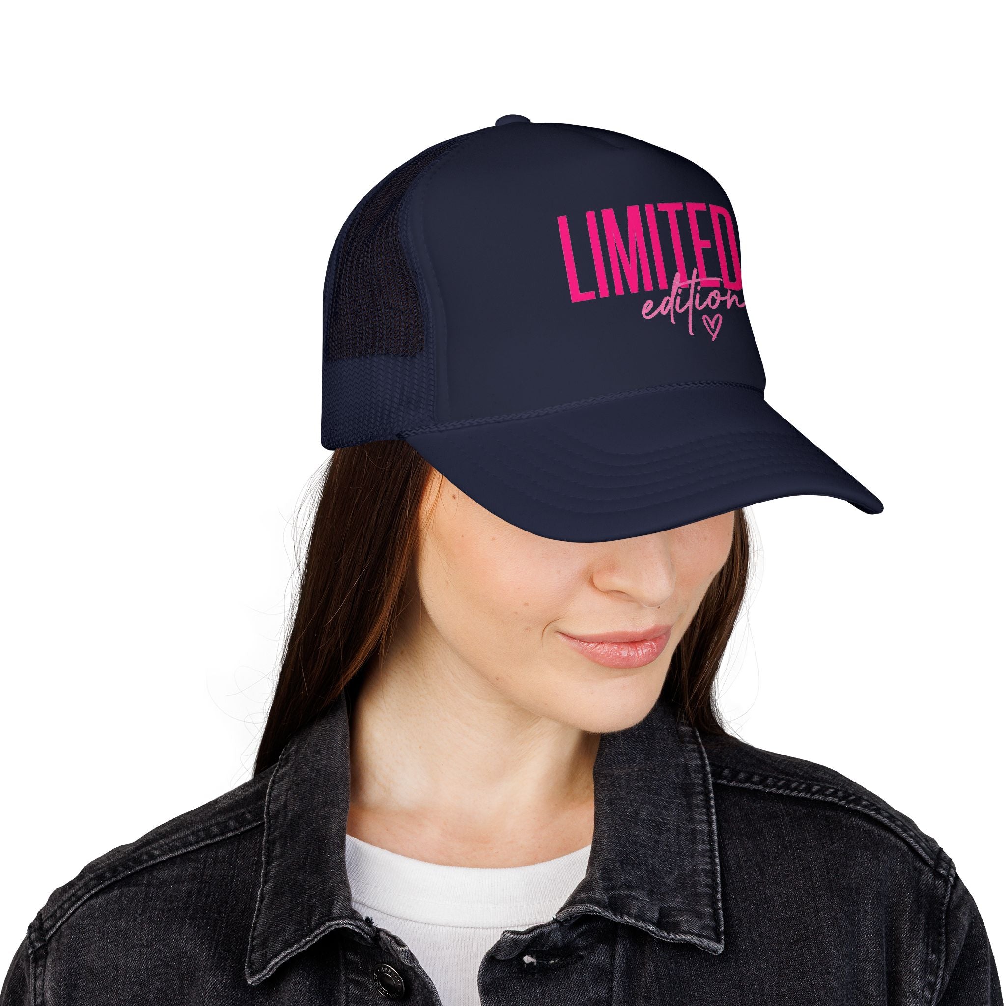 Trucker Hat - "Limited Edition" Pink Script Foam Cap