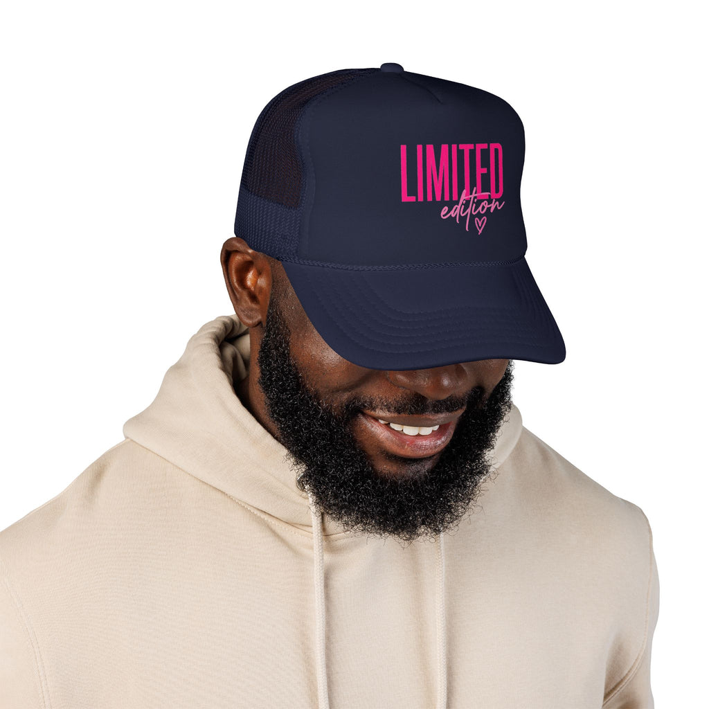 Trucker Hat - "Limited Edition" Pink Script Foam Cap