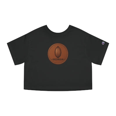 Georgia Pecan Heritage Cropped Tee, black, front